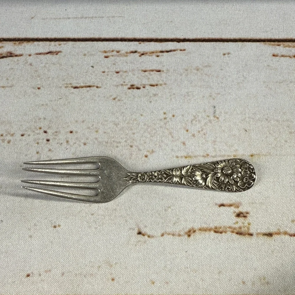 Vintage Sterling Silver S. Kirk & Son Repousse Child's Fork - Sterling (.925)